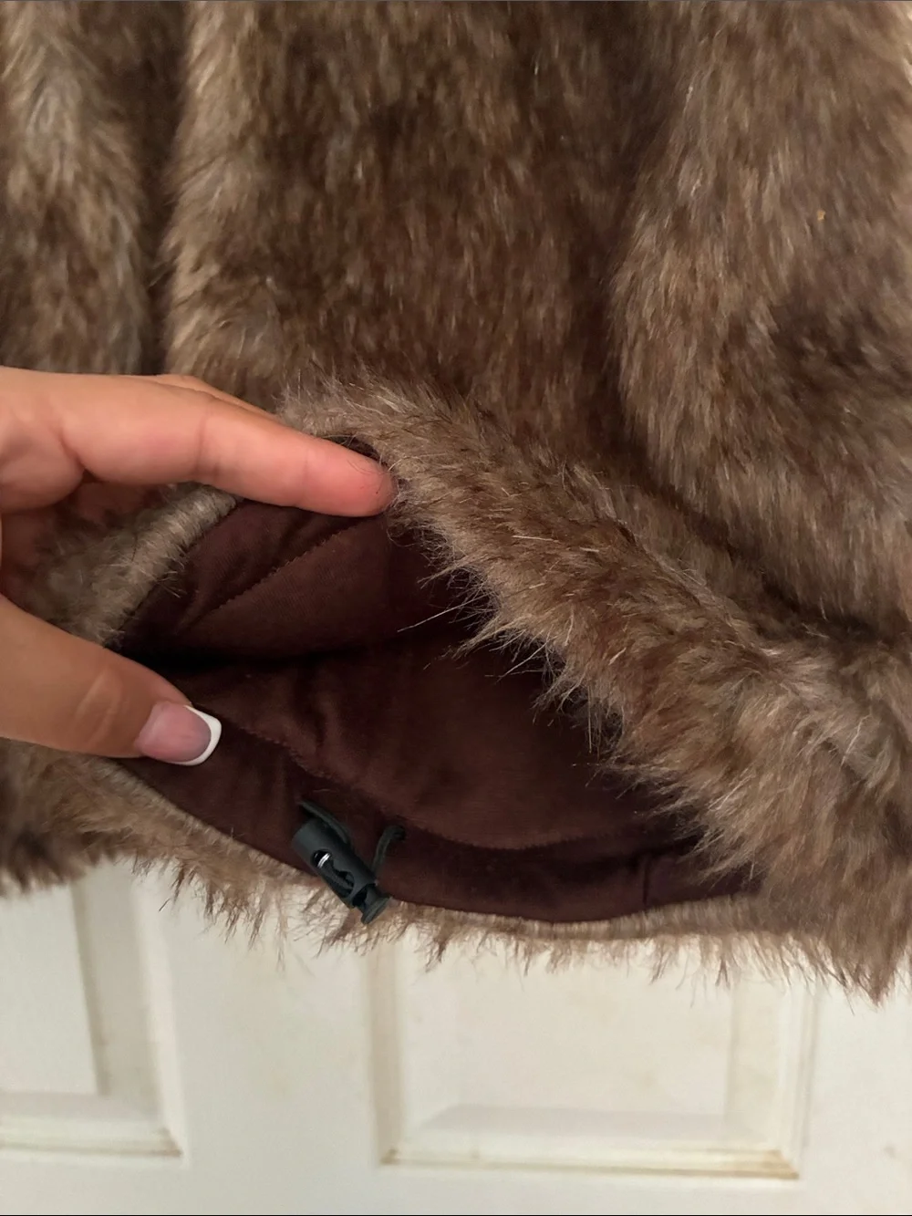 Brown Faux Fur Leg Warmers with Ribbed Cuffs